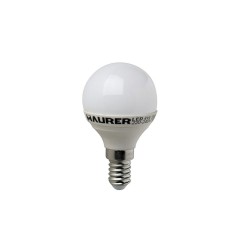 Bombilla Led Esferica E14. 4 W. - 25 W. 300 lúmenes. Luz calida. (3000°K).