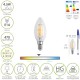 Bombilla Led Filamento Vela Rosca E14. 4,5 Watt. Equivale A 35 Watt. 470 Lumenes. Luz Neutra 4000º K.