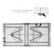 Mesa Plegable Rectangular HDPE Multifuncional, Portatil, Resistente,Multiusos 122x61x74 cm. Color Blanco