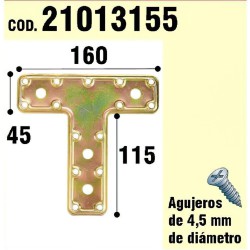 Soporte Para Madera Placa "T"  Bicromatado 160 mm.