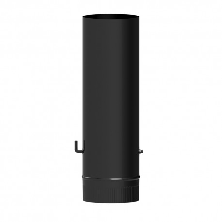 Wolfpack Tubo de Estufa Acero Vitrificado Negro Ø 100 mm. Con llave Estufas de Leña, Chimenea, Alta resistencia, Color Negro