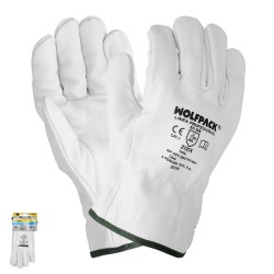 Guantes Piel FLOR  10" Con Colgador (Par)