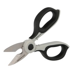 Tijeras Electricista 155 mm. Mango TPR Plus No tension. Con Funda Hojas Acero Inoxidable, Tijeras Cortar Cable, Pelacables