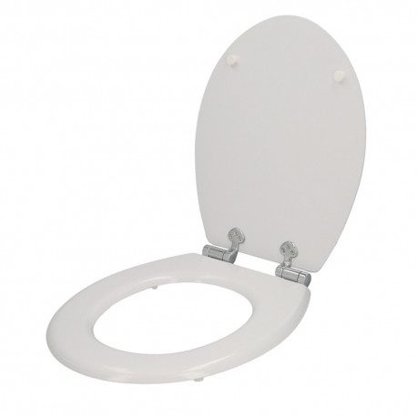 Tapa Wc Universal Blanca Caida Amortiguada, Asiento Inodoro, Cierre Lento, Bisagras Ajustables,