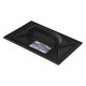 Talocha Plastico 34 x 23 cm. Mango Redondo Negro Con Alveolos