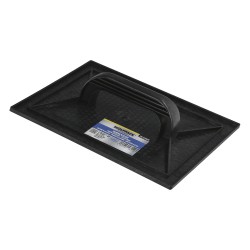 Talocha Plastico 34x23 cm. Mango Redondo Negro Con Alveolos