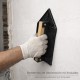 Talocha Plastico Punta Mango Madera 27 x 18 cm. Negro Con Alveolos.
