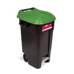 Cubo Residuos 120 L Con Pedal Tapa Verde