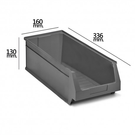 Gaveta Apilable Almacenamiento Gris Nº53  336x160x130 mm.