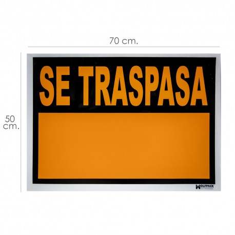 Cartel Se Traspasa 70 x 50(Alt.)  cm.