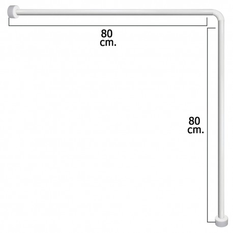 Barra Para  Cortina Ducha Universal Aluminio Blanco 80x80 cm.