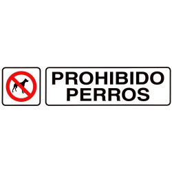 Rotulo Adhesivo 250x63 mm. Prohibido Perros