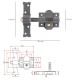 Cerrojo b-8 llave 2 lados de 165mm cilindro de pera de 50mm