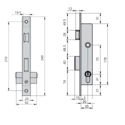 Recogedor Persiana Mini  6 Metros Abatible Cinta 14 mm.